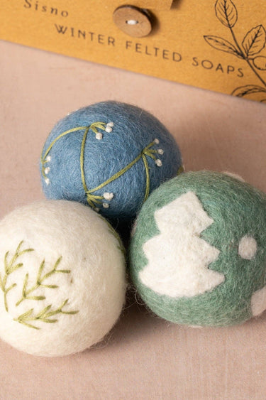 Sapha Winter Felted Wool Soap Balls
